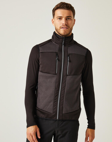 Regatta E-Volve Stretch Hybrid Midlayer Bodywarmer, Ash/Black, XS bedrucken, Art.-Nr. 604171592