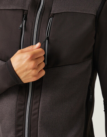 Regatta E-Volve Stretch Hybrid Midlayer Bodywarmer, Ash/Black, XS bedrucken, Art.-Nr. 604171592