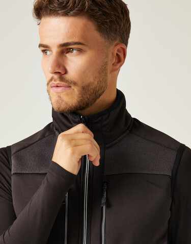 Regatta E-Volve Stretch Hybrid Midlayer Bodywarmer, Ash/Black, XS bedrucken, Art.-Nr. 604171592