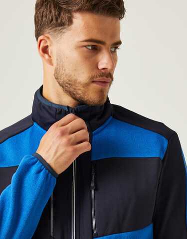 Regatta E-Volve Stretch Hybrid Midlayer Jacket, Ash/Black, XS bedrucken, Art.-Nr. 605171592