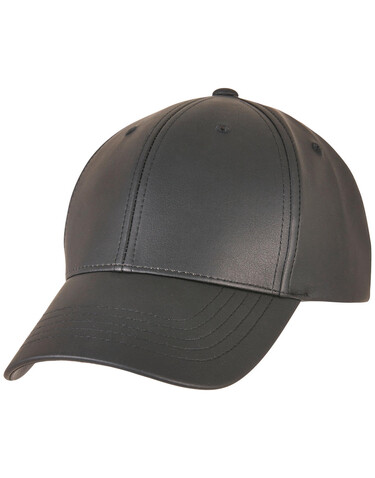 Flexfit Synthetic Leather Alpha Shape Dad Cap, Black, One Size bedrucken, Art.-Nr. 607681010