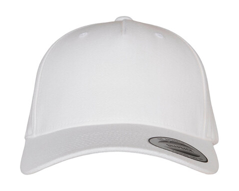 Flexfit 5-Panel Premium Curved Visor Snapback Cap, White, One Size bedrucken, Art.-Nr. 617680000