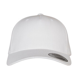 Flexfit 5-Panel Premium Curved Visor Snapback Cap, White, One Size bedrucken, Art.-Nr. 617680000