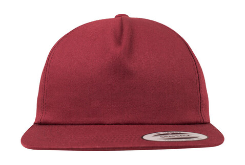 Flexfit Unstructured 5-Panel Snapback, Maroon, One Size bedrucken, Art.-Nr. 620684450