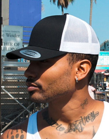 Flexfit Classics Recycled Retro Trucker Cap 2-Tone, Olive/White, One Size bedrucken, Art.-Nr. 623685600