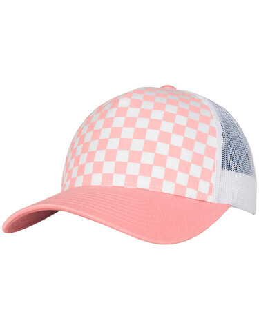 Flexfit Checkerboard Retro Trucker, Black/White, One Size bedrucken, Art.-Nr. 624681500