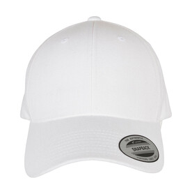 Flexfit Premium Curved Visor Snapback Cap, White, One Size bedrucken, Art.-Nr. 626680000