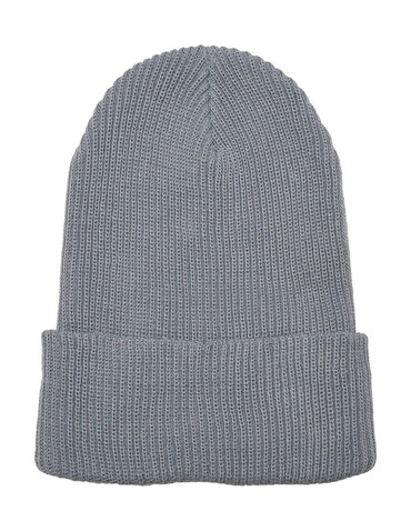 Flexfit Recycled Yarn Ribbed Knit Beanie, Grey, One Size bedrucken, Art.-Nr. 628681210