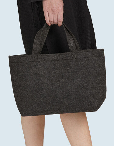 SG ACCESSORIES - BAGS Small Felt Shopper, Charcoal Melange, One Size bedrucken, Art.-Nr. 639571300