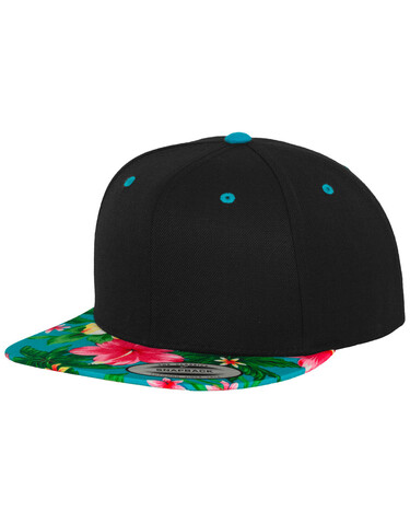Flexfit Hawaiian Snapback, Black/Aqua, One Size bedrucken, Art.-Nr. 639681430