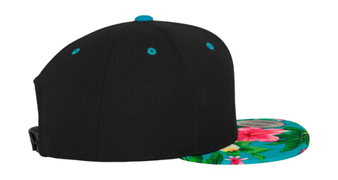 Flexfit Hawaiian Snapback, Black/Aqua, One Size bedrucken, Art.-Nr. 639681430