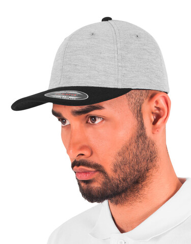 Flexfit Flexfit Double Jersey 2-Tone, Grey/Black, S/M bedrucken, Art.-Nr. 646681411