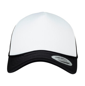 Flexfit Foam Trucker Cap Curved Visor, Black/White/Black, One Size bedrucken, Art.-Nr. 651681800
