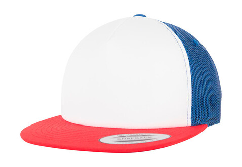 Flexfit Foam Trucker with White Front, Red/White/Royal, One Size bedrucken, Art.-Nr. 652684830 Flexfit Foam Trucker with White Front, Red/White/Royal, One Size bedrucken, Art.-Nr. 652684830