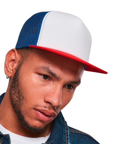 Flexfit Foam Trucker with White Front, Black/White/Black, One Size bedrucken, Art.-Nr. 652681800