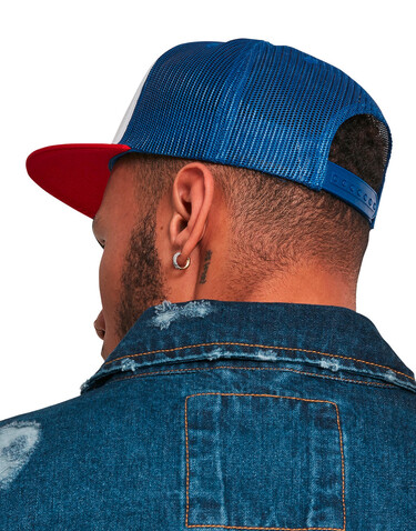 Flexfit Foam Trucker with White Front, Black/White/Black, One Size bedrucken, Art.-Nr. 652681800