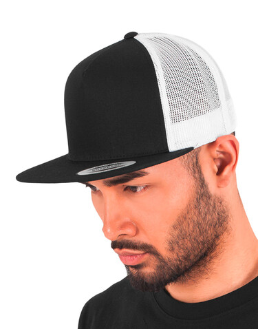 Flexfit Classic Trucker 2-Tone, Black/White, One Size bedrucken, Art.-Nr. 653681500