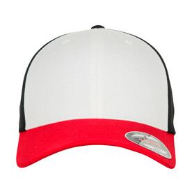 Flexfit 3-Tone Flexfit Cap, Red/White/Black, S/M bedrucken, Art.-Nr. 658684811