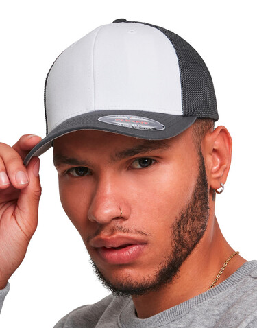 Flexfit Flexfit Mesh Colored Front, Black/White/Black, S/M bedrucken, Art.-Nr. 660681801