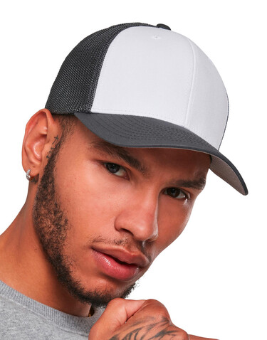 Flexfit Flexfit Mesh Colored Front, Dark Grey/White/Dark Grey, S/M bedrucken, Art.-Nr. 660681881