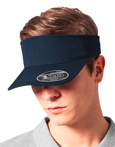 Flexfit 110 Visor Cap, Black, One Size bedrucken, Art.-Nr. 663681010