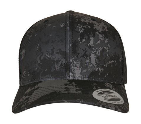 Flexfit Classics® Veil Camo™ Retro Trucker Cap, Poseidon Black, One Size bedrucken, Art.-Nr. 664681020