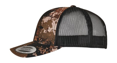 Flexfit Classics® Veil Camo™ Retro Trucker Cap, Poseidon Black, One Size bedrucken, Art.-Nr. 664681020