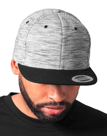 Flexfit Stripes Melange Crown Snapback, Black/Grey, One Size bedrucken, Art.-Nr. 670681600