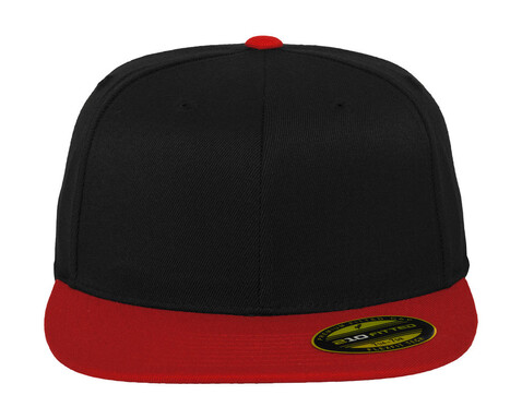 Flexfit Premium 210 Fitted 2-Tone, Black/Red, S/M bedrucken, Art.-Nr. 672681541