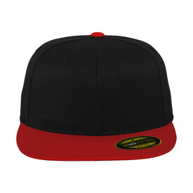 Flexfit Premium 210 Fitted 2-Tone, Black/Red, S/M bedrucken, Art.-Nr. 672681541
