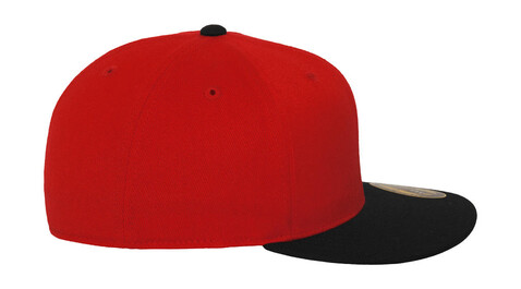 Flexfit Premium 210 Fitted 2-Tone, Black/Red, S/M bedrucken, Art.-Nr. 672681541