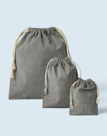 SG ACCESSORIES - BAGS Recycled Cotton/Polyester Stuff Bag, Natural Heather, 2XS (10x14) bedrucken, Art.-Nr. 682570141