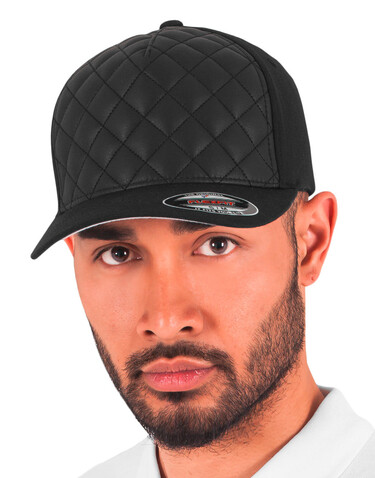 Flexfit Diamond Quilted Flexfit, Black, Youth bedrucken, Art.-Nr. 686681010