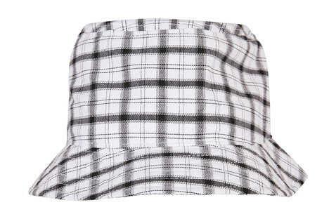 Flexfit Check Bucket Hat, White/Grey, One Size bedrucken, Art.-Nr. 693680610