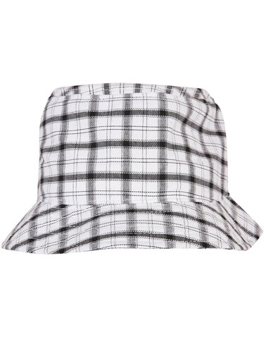 Flexfit Check Bucket Hat, White/Grey, One Size bedrucken, Art.-Nr. 693680610