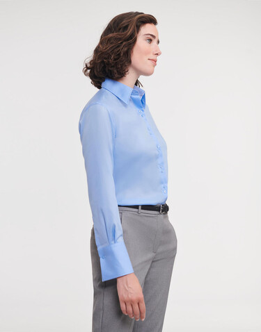 Russell Europe Ladies` Ultimate Non-iron Shirt LS, White, XS (34) bedrucken, Art.-Nr. 706000002