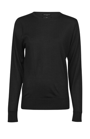 Tee Jays Womens Crew Neck, Black, S bedrucken, Art.-Nr. 710541013