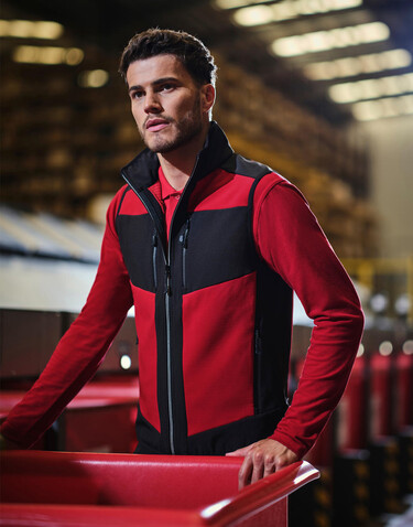 Regatta E-Volve Softshell Bodywarmer, Ash/Black, XS bedrucken, Art.-Nr. 717171592