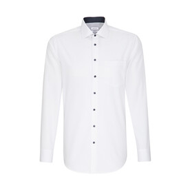 Seidensticker Contrast Patch Regular Fit 1/1 Business Kent, White, 38 bedrucken, Art.-Nr. 721200000 Seidensticker Contrast Patch Regular Fit 1/1 Business Kent, White, 38 bedrucken, Art.-Nr. 721200000