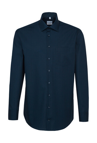 Seidensticker Contrast Patch Regular Fit 1/1 Business Kent, Dark Blue, 38 bedrucken, Art.-Nr. 721202080