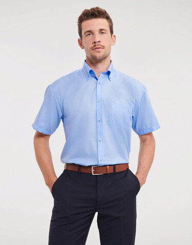 Russell Europe Men`s Ultimate Non-iron Shirt, Black, S/15&quot; bedrucken, Art.-Nr. 757001011