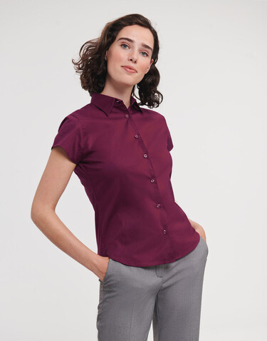 Russell Europe Ladies` Easy Care Fitted Shirt, Port, L bedrucken, Art.-Nr. 797004495