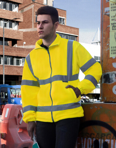 Korntex Hi-Vis Fleece Jacket Bergen, Orange, S bedrucken, Art.-Nr. 800134102