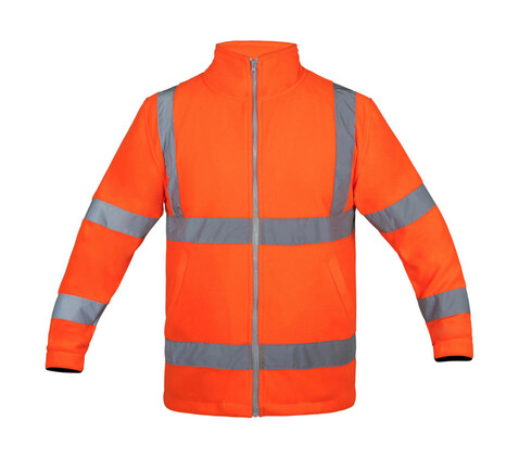 Korntex Hi-Vis Fleece Jacket Bergen, Orange, S bedrucken, Art.-Nr. 800134102