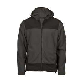 Tee Jays Mountain Hooded Fleece, Asphalt/Black, XS bedrucken, Art.-Nr. 800541572