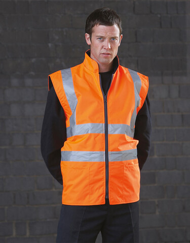 Yoko Fluo Fleece Reversible Bodywarmer, Fluo Orange, XL bedrucken, Art.-Nr. 808774056