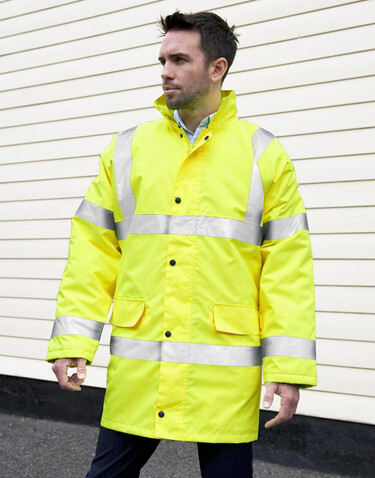 Result Core Hi-Vis Motorway Coat, Fluorescent Orange, S bedrucken, Art.-Nr. 818334053