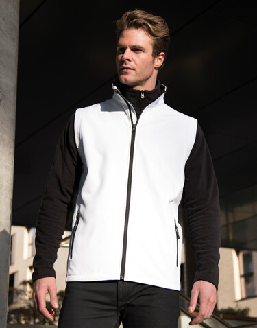 Result Men`s Printable Softshell Bodywarmer, White/Black, S bedrucken, Art.-Nr. 845330562