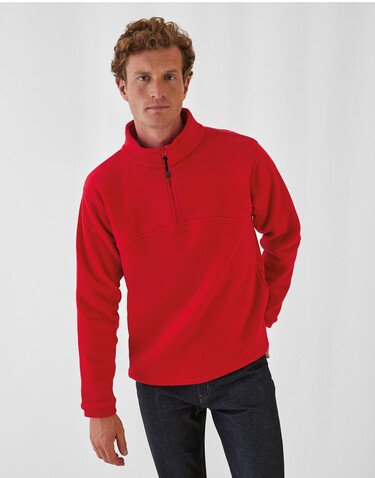 B &amp; C Highlander+ 1/4 Zip Fleece Top, Black, 2XL bedrucken, Art.-Nr. 865421017