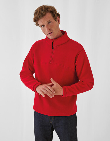 B &amp; C Highlander+ 1/4 Zip Fleece Top, Black, 2XL bedrucken, Art.-Nr. 865421017